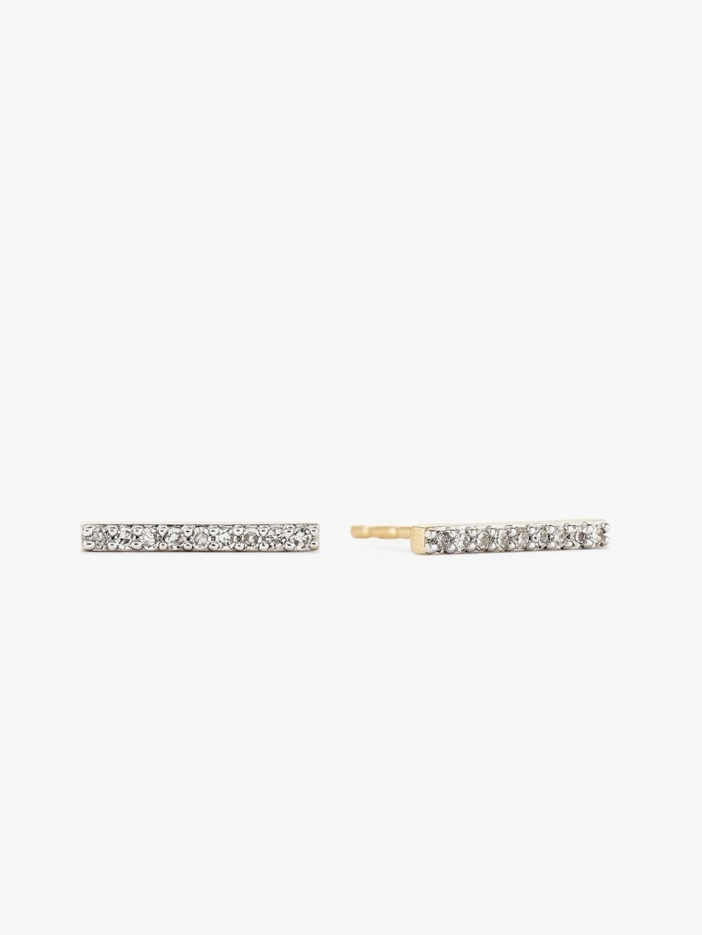 Mejuri Pave Diamond Long Bar Studs